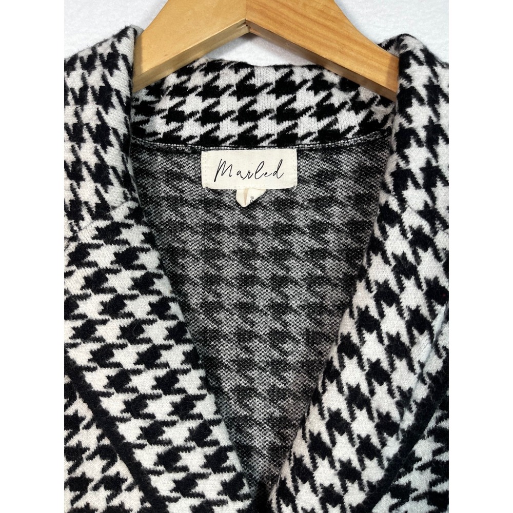 VTG Marbled Women's Black &White 6 Button Houndstooth Sweater Vest Size‎ M